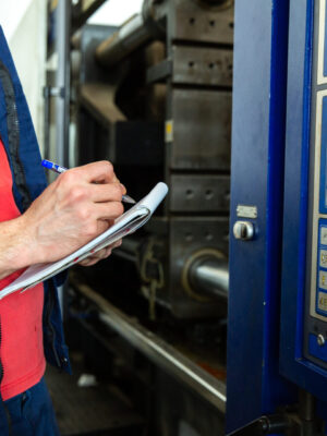 engineer writes information from device